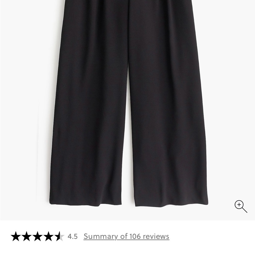 J. Crew Black 365 Crepe Wide-Leg Cropped Women's Pants